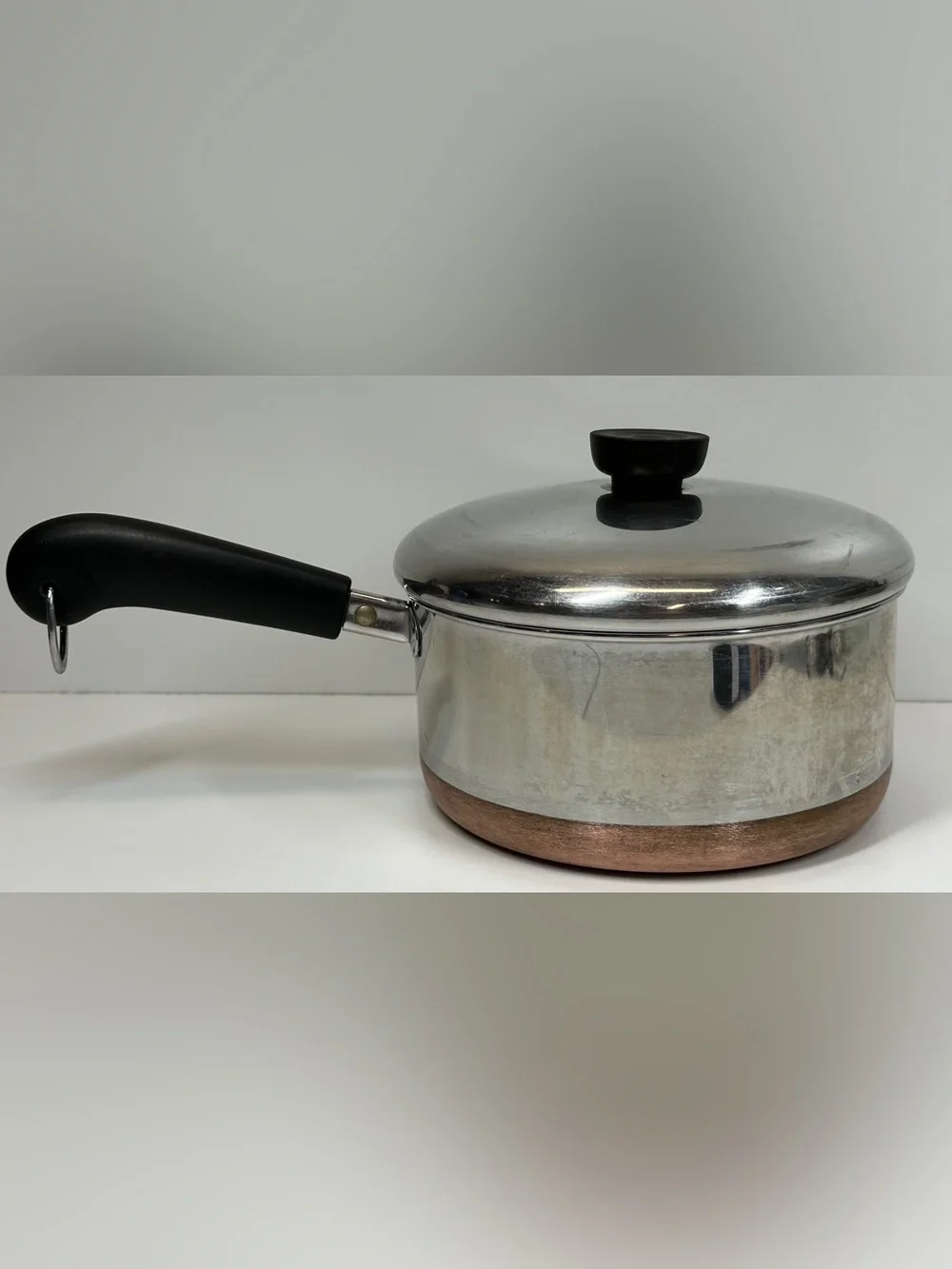 Revere Ware 1801  2 Qt. Sauce Pan/Pot Copper Clad Clinton, ILL USA & Lid Vtg